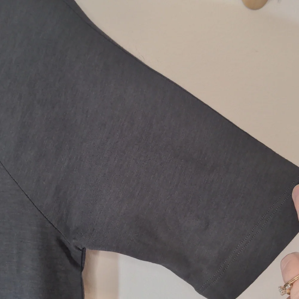Garnet Hill Essential Short Elbow Sleeve Charcoal Gray Small - Picture 4 of 5